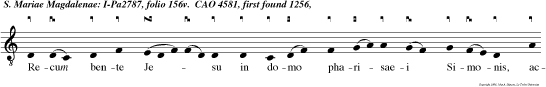 Recum bente Jesu in domo pharisaei Simonis, accesit ad eum Maria Magdalena, afferen pretiosi libram unguen ti.