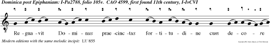 Regnavit Dominus praecinctus fortitudine cum decore virtutum cujus sedes parata est in aeternum.