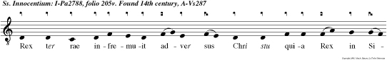 Rex ter rae infremuit adver sus Chri stu quia Rex in Sion constitutus super Innocentum milia regna