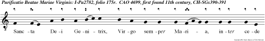 Sancta Dei Genitrix, Virgo semper Maria, inter cede pro nobis ad Dominum Deum nostr