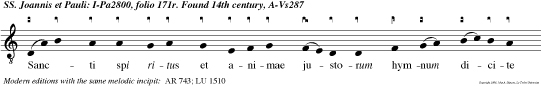 Sancti spi ritus et animae justorum hymnum dicite Deo in aeter num.