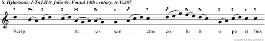 Scrip  turas sanctas coluit operibus has adimplens psalmos legit et docuit ut Dominus eset presen