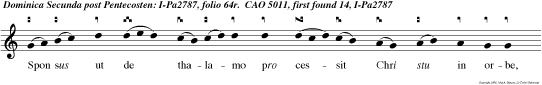 Sponsus ut de thalamo pro cessit Chri stu in orbe, Descendens coelo jure salutifero.