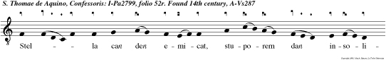 Stella can den emicat, stuporem dan insolitum quae instan tem  indicat beati Thomae tran situm