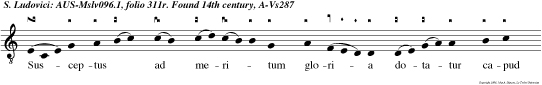Susceptus ad meritum gloria dotatur capud deo subditum celo coronatur
