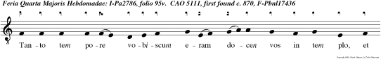 Tanto tem pore vobiscum eram docen vos in tem plo, et non me tenuistis modo flagellatum ducitis ad crucifigen dum.