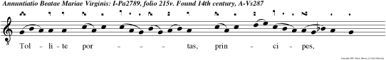 Tollite portas, principes, vestras et
elevamini portae aeternales: et introibit Rex
gloriae. v.Qui ascen det in montem Domini? aut
quis stabit in loco sancto ejus? Innocens manibus
et mun do corde.