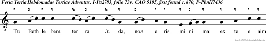 Tu Bethlehem, terra Juda, non eris minima: ex te enim exiet dux qui regat populum meum Israel.