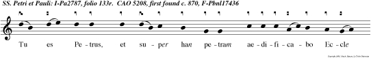 Tu es Petrus, et super han petram aedificabo Eccle siam meam.