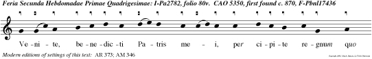 Venite, benedicti Patris mei, per cipite regnum quo vobis paratum est ab origine mun di.
