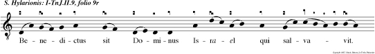 Benedictus sit Dominus Israel qui salva vit. Nam  post agones fervidos bravia qui donavit sancto su o perinclito, celum ei reseravit, et Cypriano populo gaudia cumulavit.