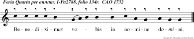 Benediximus vobis in nomine domini.