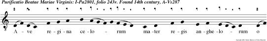 Ave regina celo rum mater regis anghelorum o maria flos virginum velud rosa vel lilium funde pre ces ad filium per salute fidelium. Alleluya alleluya.