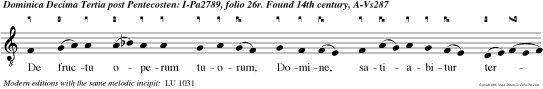 De fructu operum tuorum, Domine, satiabitur terra: ut educas panem de terra, et vinum laetificet cor hominis: ut exhilaret faciem in oleo, et panis cor hominis confirmet.