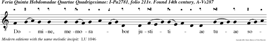 Domine, memorabor justitiae tuae solius: Deus, docuisti me a juventute mea, et usque in senectam et senium, Deus, ne derelinquas me.