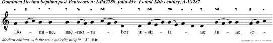 Domine, memorabor justitiae tuae solius: Deus, docuisti me a juventute mea, et usque in senectam et senium, Deus, ne derelinquas me.