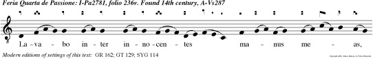 Lavabo inter innocentes manus meas, et circuibo altare tuum, Domine: ut audiam vocem laudis tuae, et enarrem universa mirabilia tua.