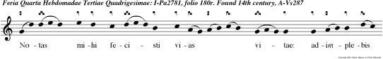 Notas mihi fecisti vias vitae: adimplebis me laetitia cum vultu tuo, Domine.