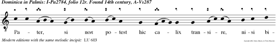 Pater, si non potest hic calix transire, nisi bibam illum: fiat volun tas tua.
