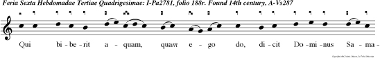 Qui biberit aquam, quam ego do, dicit Dominus Samaritanae, fiet in eo fons aquae salientis in vitam aeternam.