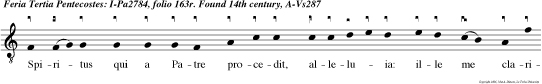 Spiritus qui a Patre procedit, alleluia: ille me clarificabit, alleluia, allelu ia.