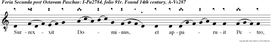 Surrexxit Dominus, et apparuit Petro, alleluia.