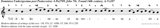 Tollite hostias et introite in atria ejus: adorate Dominum in aula sancta ejus