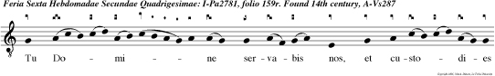 Tu Domine servabis nos, et custodies nos a generatione hac in aeternum