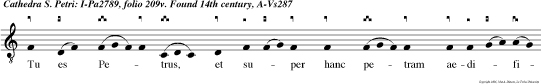 Tu es Petrus, et super hanc petram aedificabo Ecclesiam meam.