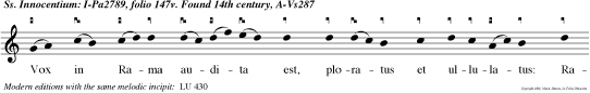 Vox in Rama audita est, ploratus et ullulatus: Rachel plorans filios suos, noluit consolari, quia non sun