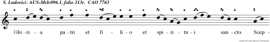 Gloria patri et filio et spiritui sancto.  Ut beata visione nultus ? ? ? ? ?.