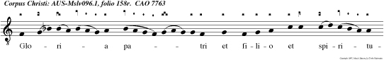 Gloria patri et filio et spiritui sancto. Sceptro fulsit re    giminis.