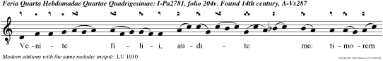Venite filii, audite me: timorem Domini docebo vos. v.Accedite ad eum, et illuminamini: et facies vestrae non confun dentur.