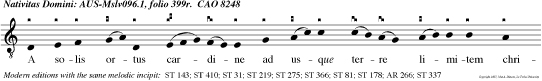 A solis ortus cardine ad usque terre limitem christum canamus principem  natum maria virgine. Bea tus actor seculi.