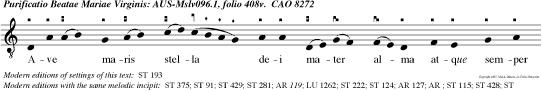 Ave maris stella dei mater alma atque semper virgo felix celi porta.