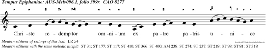Christe redemptor omnium ex patre patris unice solus ante principium natus in essa biliter.