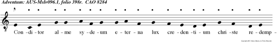 Conditor alme sydeum eterna lux credentium christe redemptor omnium exaudi preces supplicum.