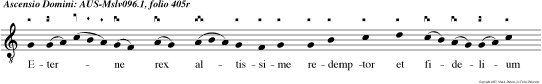 Eterne rex altissime redemptor et fidelium quo mors soluta deperit datur triumphus gratie.