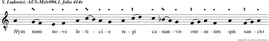 Hym num nove leticie regi cananvis omnium qui sancto regi francie novi dat regni solium.