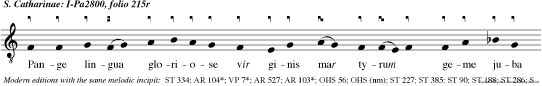 Pange lingua gloriose vir ginis mar tyrum geme juba pretose descendat in medium ut illustret tenebose metis domicilim.