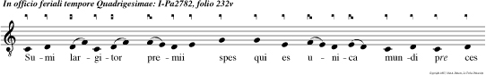 Sumi largitor premii spes qui es unica mundi pre ces inten de servorum ad te devote clamantum