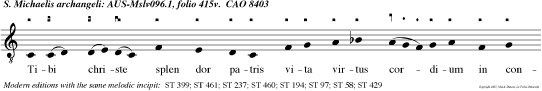 Tibi christe splen dor patris vita virtus cordium in conspectu angelorum votis voce psallimus alternantes concrepando melos damus vocibus