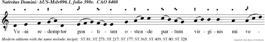Veni redemptor gentium ostende partum virginis mi vetur omne seculum  talis decet partus deum. Non ex.