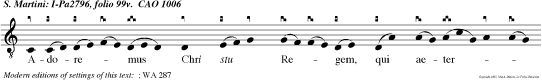 Adoremus Chri stu Regem, qui aeterna san tum Martinum coronavit gloria.