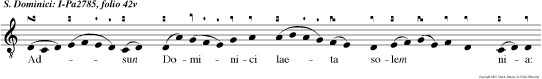 Adsun Dominici laeta solem nia: Laude multiplici plaudat Ecclesia.