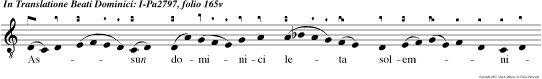 As sun dominici leta solemnia laude  multi plici plaudat ec clesia alle luya. venite.
