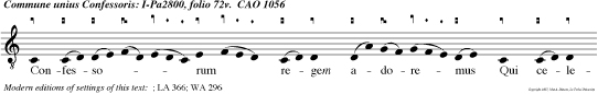 Confesso rum regem adoremus Qui celestis regni meritum et gloriam contulit san to suo N. Venite exl.