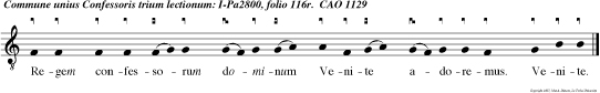 Regem confessorum dominum Venite adoremus. Venite.