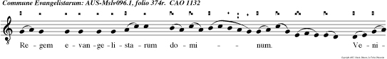 Regem evangelistarum dominum. Venite adoremus.