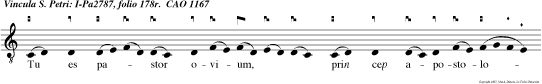 Tu es pastor ovium, prin cep apostolorum tibi tradidit Deus claves regni coelorum.